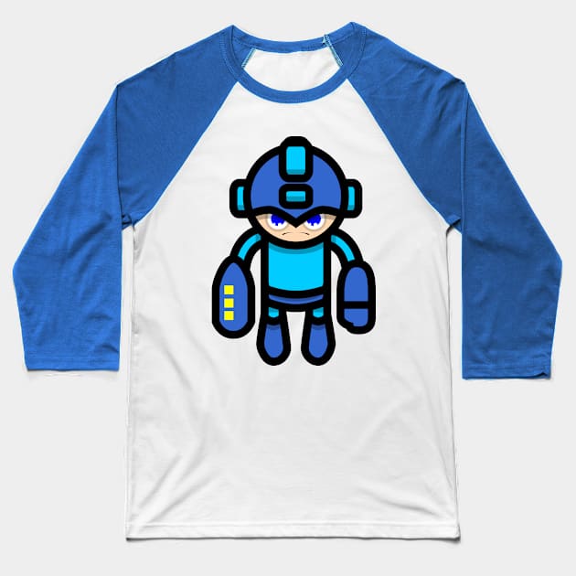 Mini-Mega-Man Baseball T-Shirt by famousafterdeath